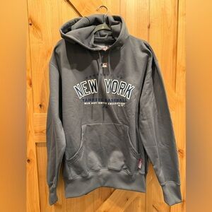 New York Yankees Gray Pullover Hoodie Majestic MLB Size M Therma Base